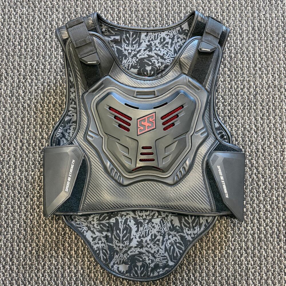 Speed and Strength War Path Chest Spine Armored Motorcycle Vest Men's Size LG-XL